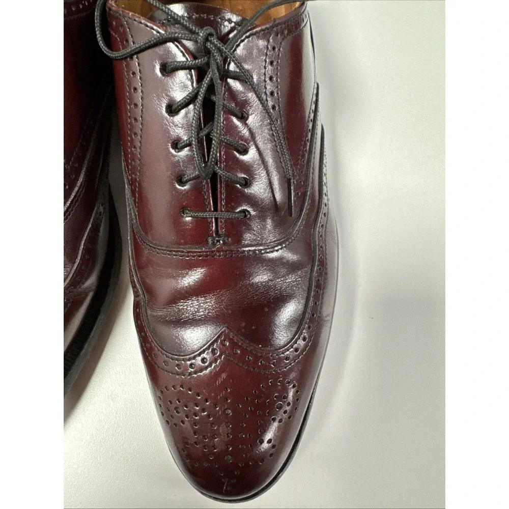 Bostonian Classics Mens Size 8 D/B Cherry Brown Leather‎ Longwing Oxford Shoes